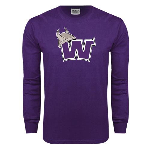 Purple Long Sleeve T Shirt - Waldorf W Distressed