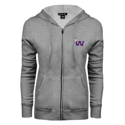 ENZA Womens Grey Fleece Full Zip Hoodie - Waldorf W