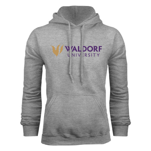  Grey Fleece Hoodie - Waldorf University Academic Mark Flat