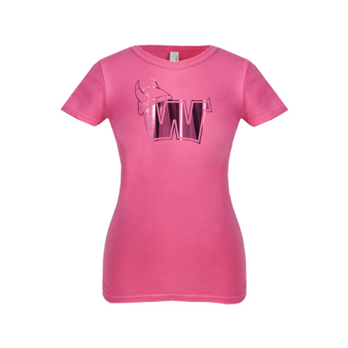  Next Level Girls Fuchsia Fashion Fit T Shirt - Waldorf W Foil