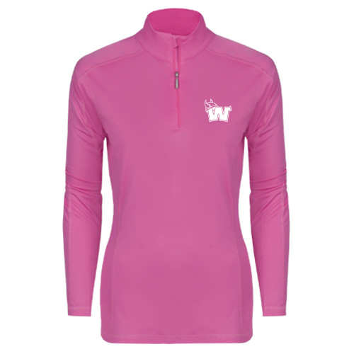 Syntrel Womens Raspberry Interlock 1/4 Zip - Waldorf W