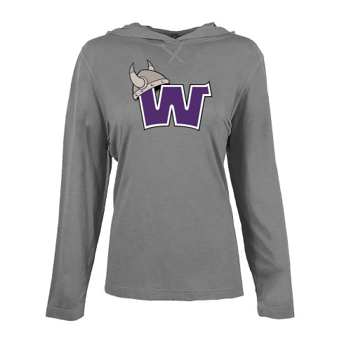  Womens Grey Heather Long Sleeve Hooded Tee - Waldorf W