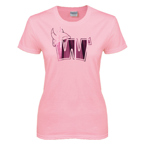  Womens Pink Short Sleeve Tee - Waldorf W Foil
