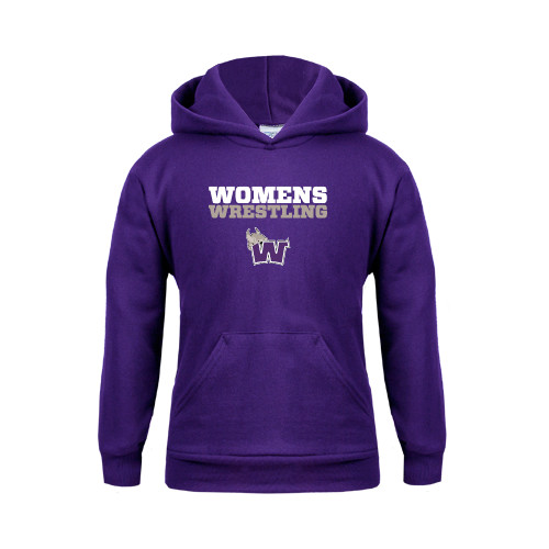  Youth Purple Fleece Hoodie - Womens Wrestling Stacked