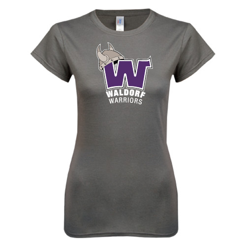  Next Level Womens Charcoal Boyfriend Tee - W Waldorf Warriors