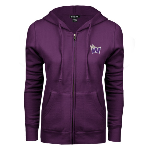 Waldorf ENZA Womens Purple Fleece Full Zip Hoodie