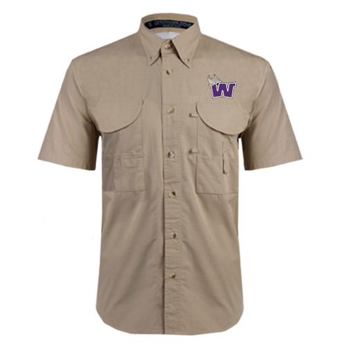  Khaki Fishing Shirt Performance Short Sleeve - Waldorf W