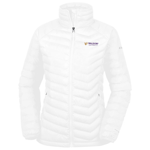  Columbia Womens White Powder Lite Jacket - Waldorf University Academic Mark Flat