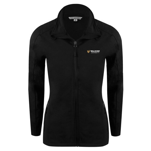  Womens Black Softshell Jacket - Waldorf University Academic Mark Flat