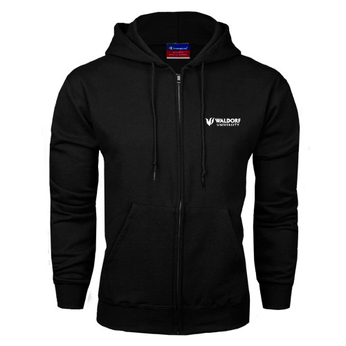  Black Fleece Full Zip Hoodie - Waldorf University Academic Mark Flat