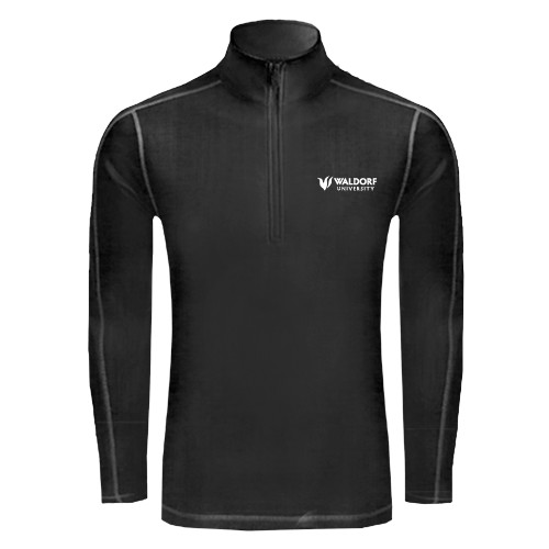  Sport Tek Black Sport Wick Stretch 1/2 Zip Pullover - Waldorf University Academic Mark Flat