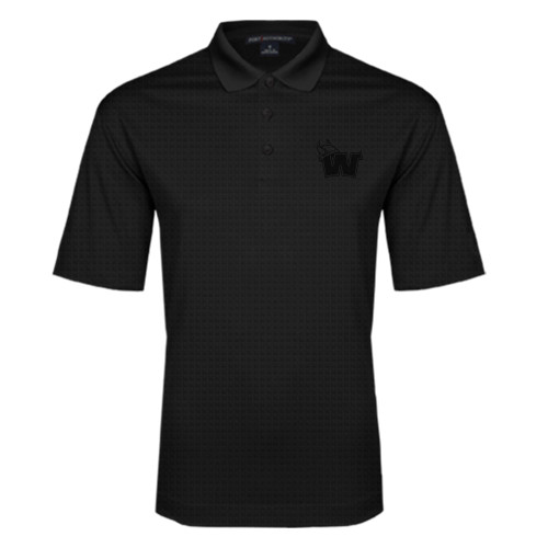  Black Performance Fine Jacquard Polo - Waldorf W