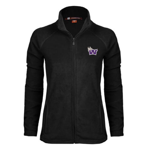  Womens Black Fleece Full Zip Jacket - Waldorf W