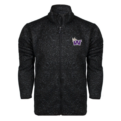  Black Heather  Sweater Fleece Jacket - Waldorf W