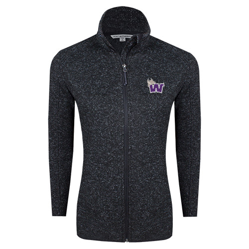  Womens Black Heather Fleece Jacket - Waldorf W