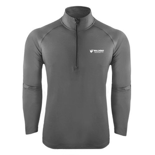  Sport Tek Charcoal Sport Wick Stretch 1/2 Zip Pullover - Waldorf University Academic Mark Flat
