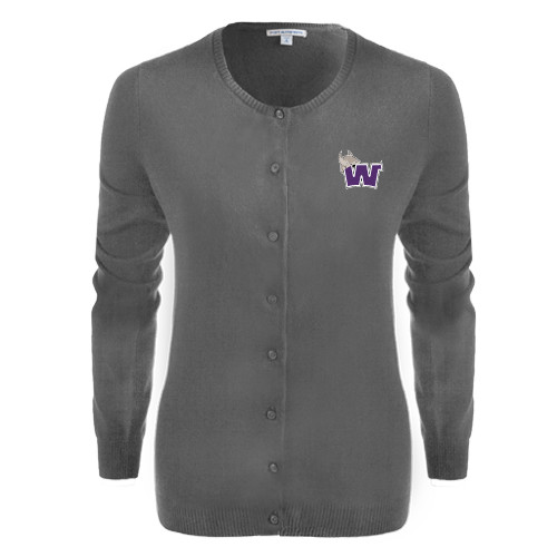  Womens Charcoal Cardigan Sweater - Waldorf W