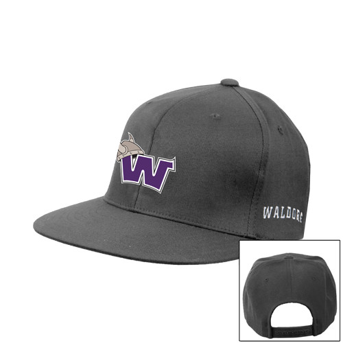  Charcoal Flat Bill Snapback Hat - Waldorf W