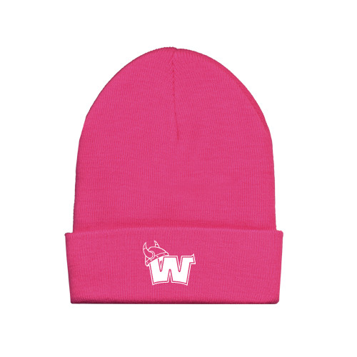  Fleece Lined Neon Pink Knit Beanie - Waldorf W