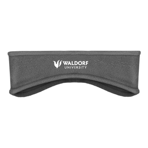  Charcoal Stretch Fleece Headband - Waldorf University Academic Mark Flat