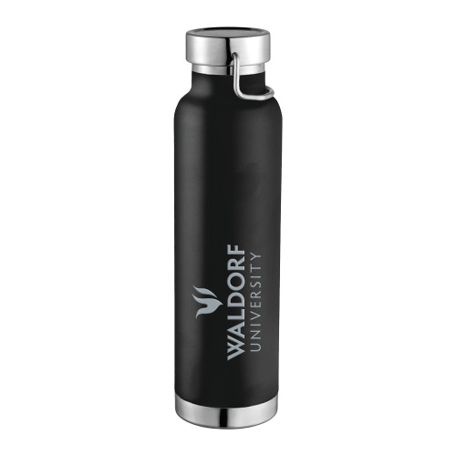 Thor Copper Vacuum Insulated Black Bottle 22oz - Waldorf University Academic Mark Stacked Engraved