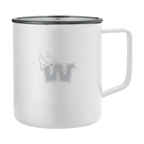  Rover Camp Vacuum Insulated White Mug 14oz - Waldorf W Engraved