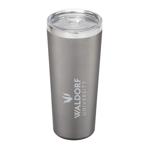  Thor Vacuum Insulated Grey Tumbler 22oz - Waldorf University Academic Mark Stacked Engraved