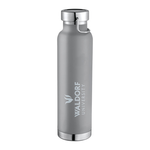  Thor Copper Vacuum Insulated Grey Bottle 22oz - Waldorf University Academic Mark Stacked Engraved