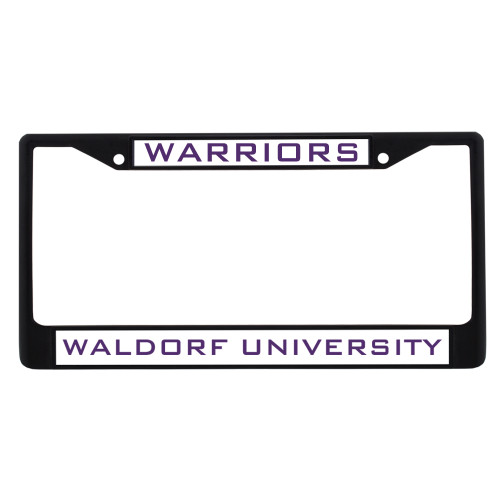  Metal License Plate Frame in Black - Warriors