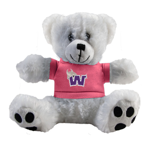  Plush Big Paw 8 1/2 inch White Bear w/Pink Shirt - Waldorf W