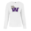 Thumbnail image for  Womens White Long Sleeve Hooded Tee