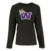 Thumbnail image for  Womens Black Long Sleeve Hooded Tee