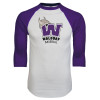 Thumbnail image for  White/Purple Raglan Baseball T Shirt