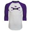 Thumbnail image for  White/Purple Raglan Baseball T Shirt