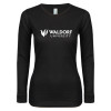Thumbnail image for  Womens Black Long Sleeve V Neck Tee 