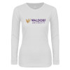 Thumbnail image for  Womens White Long Sleeve V Neck Tee