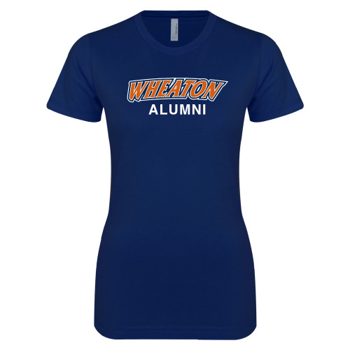  Next Level Womens Navy Boyfriend Tee - Alumni