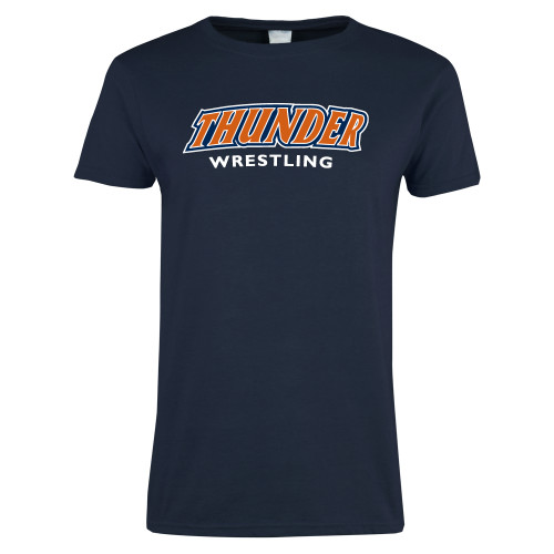  Womens Navy Short Sleeve Tee - Thunder Wrestling