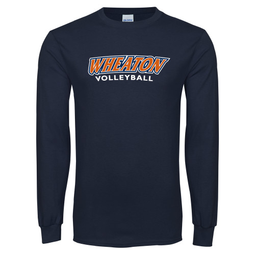  Navy Long Sleeve T-Shirt - Wheaton Volleyball