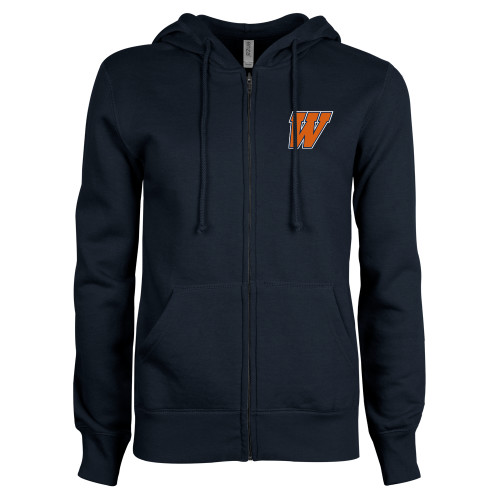  ENZA Womens Navy Fleece Full Zip Hoodie - W