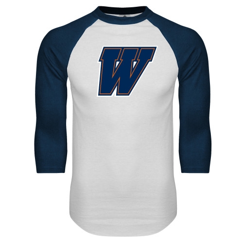  White/Navy Raglan Baseball T Shirt - W