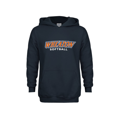  Youth Navy Fleece Hoodie - Wheaton Softball