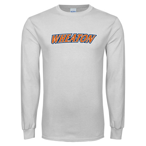  White Long Sleeve T Shirt - Athletics Wordmark