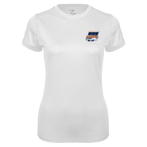  Womens White Performance Tee - Primary Athletics Mark