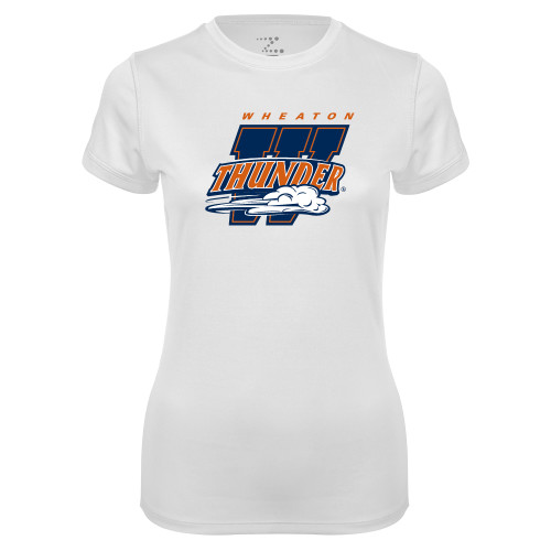  Womens White Performance Tee - Primary Athletics Mark