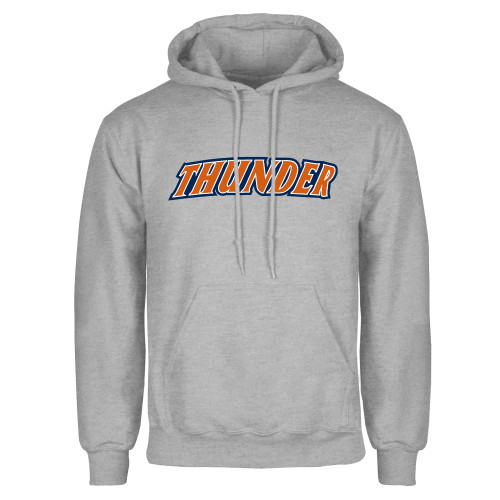  Grey Fleece Hoodie - Thunder Wordmark