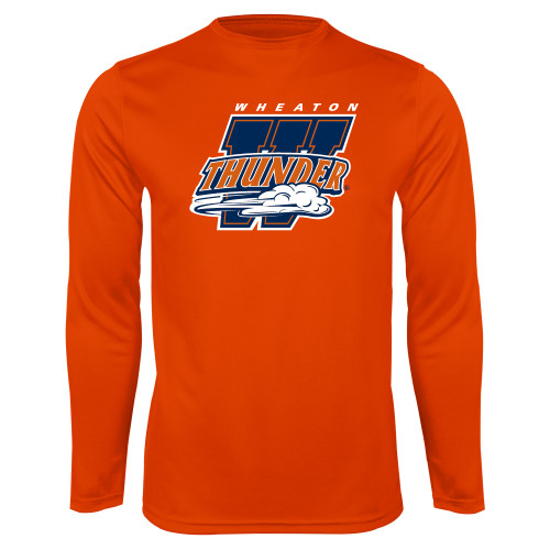  Orange Performance Long Sleeve Shirt - Primary Athletics Mark