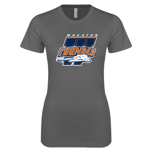  Next Level Womens Charcoal Boyfriend Tee - Primary Athletics Mark
