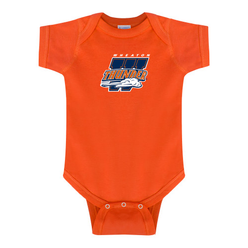  Orange Infant Onesie - Primary Athletics Mark