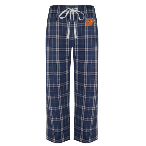  Navy/White Flannel Pajama Pant - W